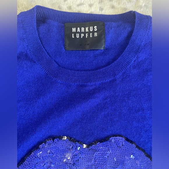 Markus Lupfer Royal Blue Sweater with Sequin Detail - Picture 4 of 8